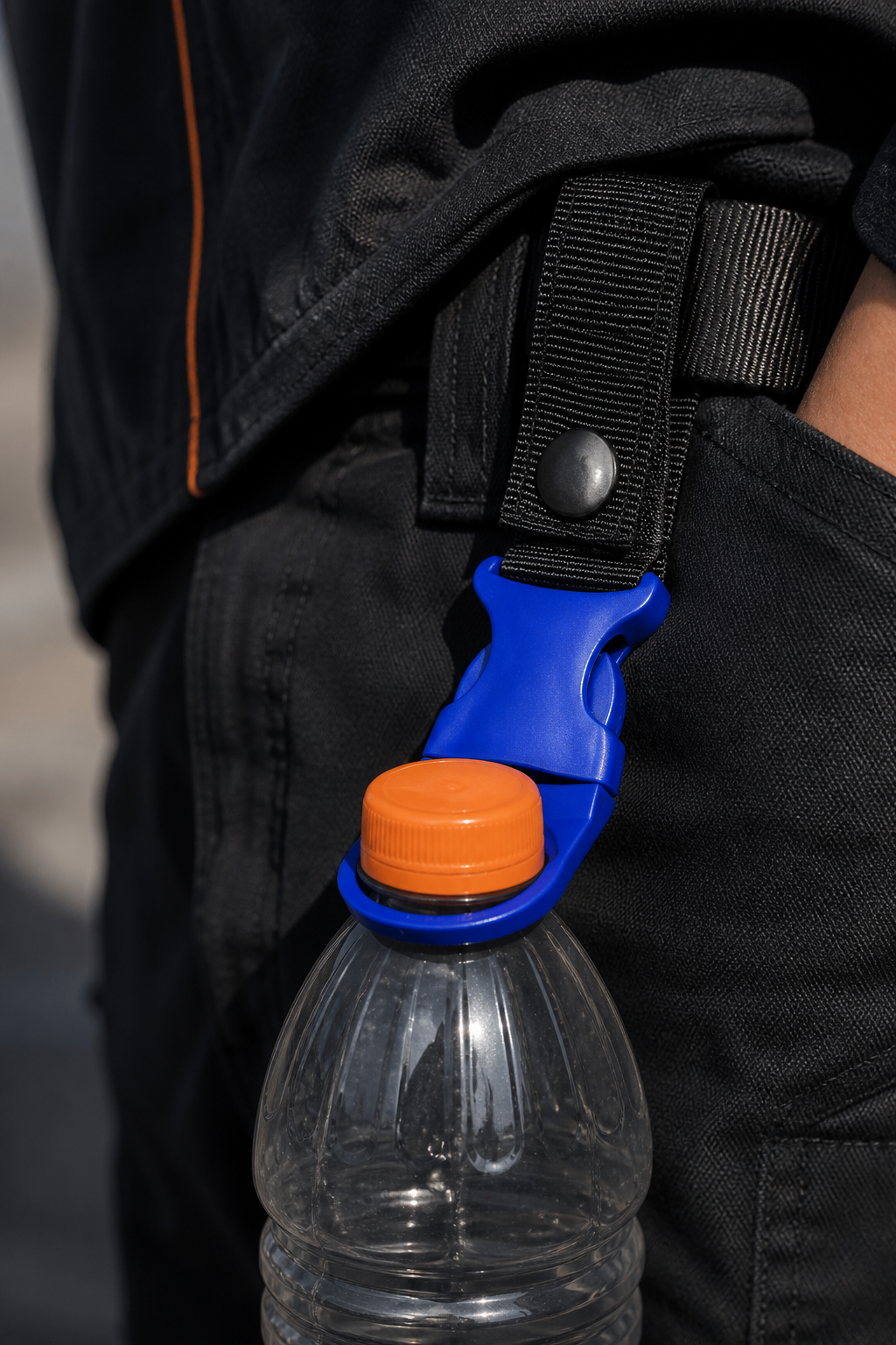 Connected NEAR Link 01 carrying a bottle from a black webbing anchor
